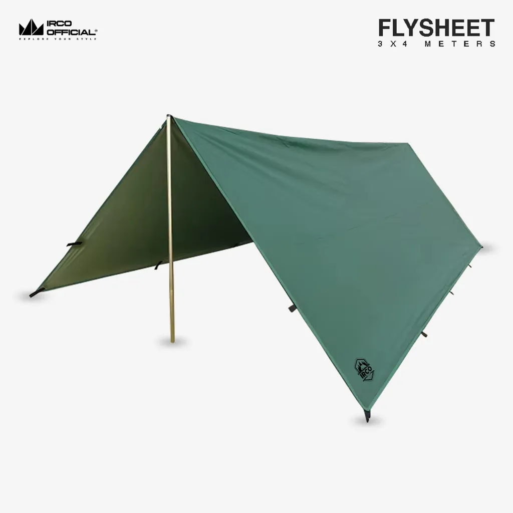 IRCO Flysheet Waterproof 3x4 Meter Tenda 4 Orang - Plysheet 3x4m Anti Air 16 Loop - Bivak Camping
