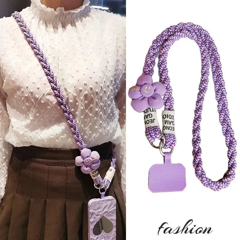 Tali HP Lanyard Universal Bisa Cross-body Motif Flower Gantungan Handphone Gantungan Hp Aesthetic