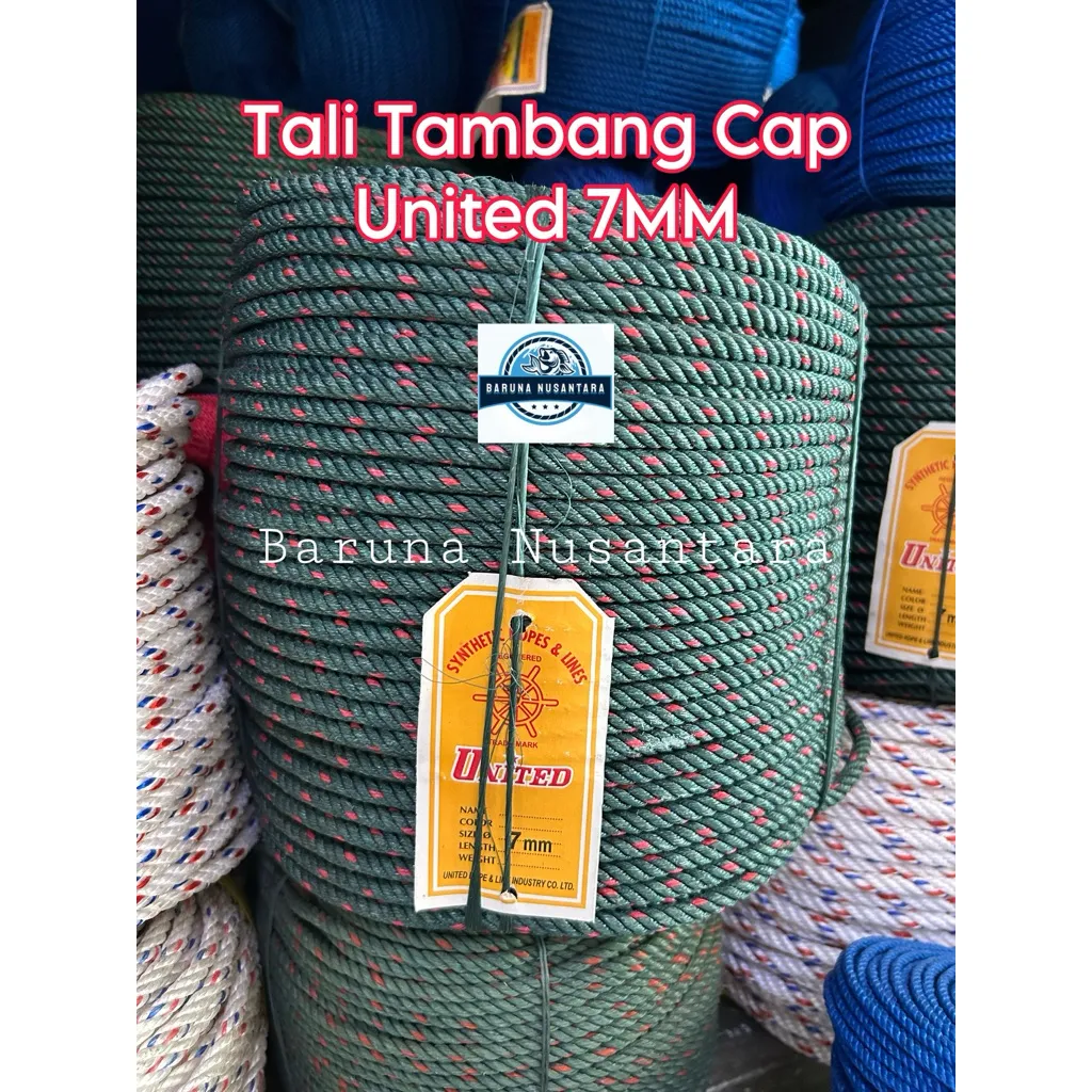 TALI TAMBANG UNITED 5MM-10MM / TALI UNITED ORIGINAL 200 METER COD MURAH MERIAH