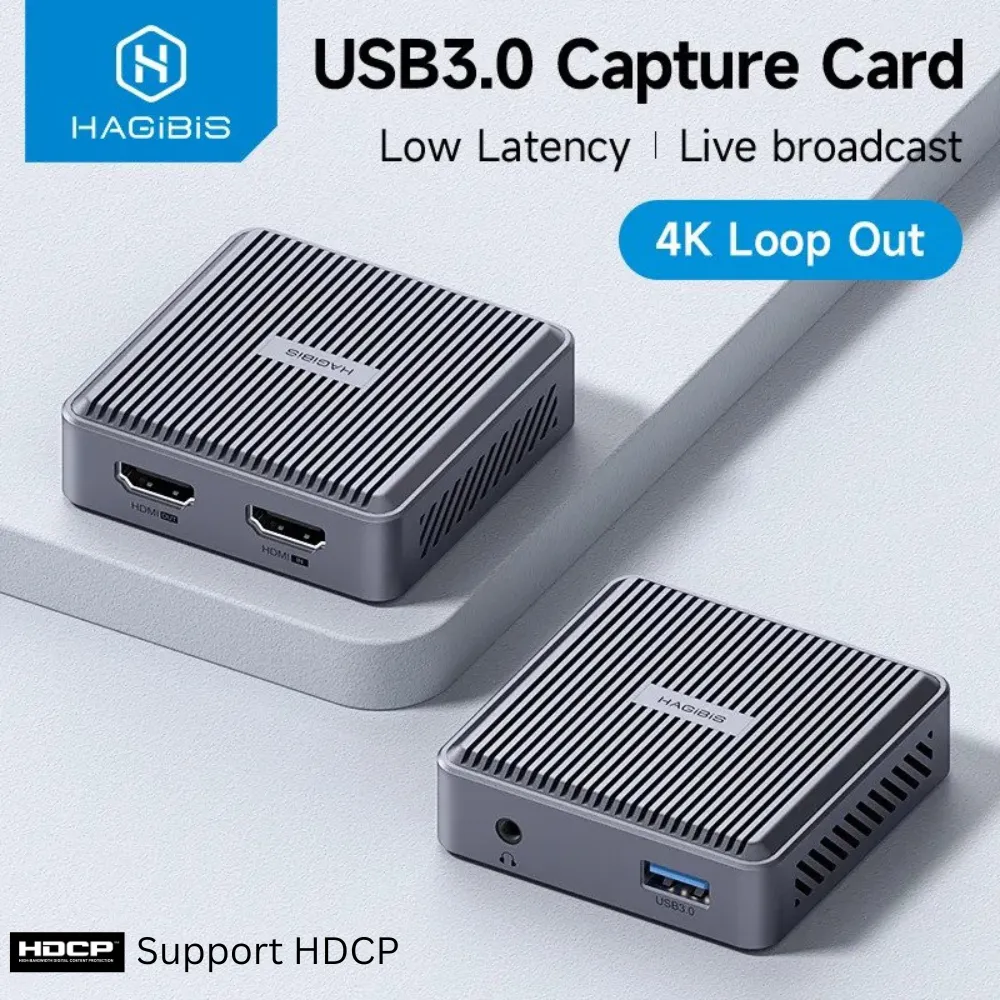 HAGIBIS 4K HDMI VIDEO CAPTURE CARD OUT FOR GAME RECORD LIVE STREAMING Support HDCP