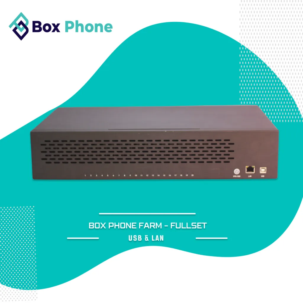 Box Phone Farm ( Support SIM Card ) - Fullset, Plug & Play