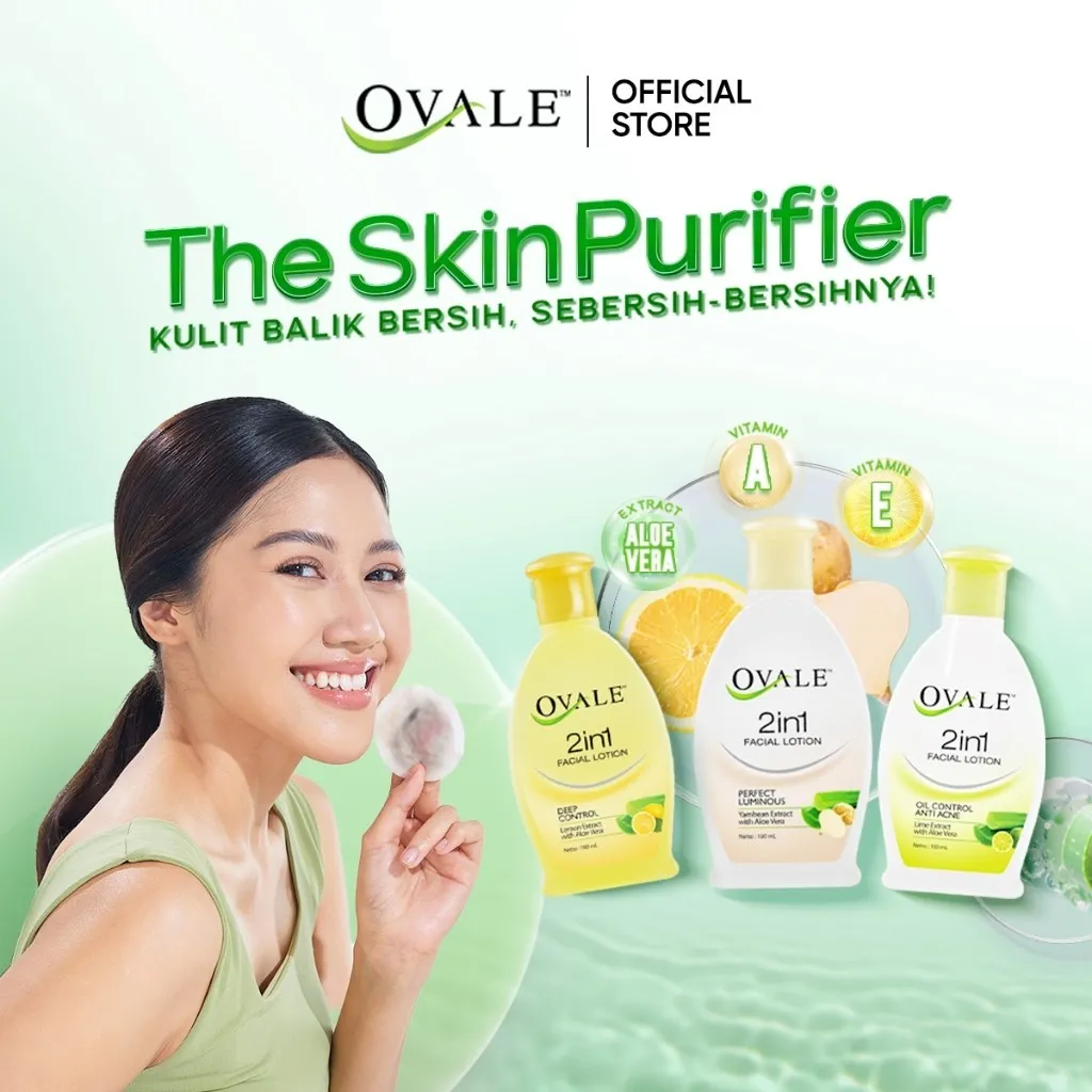 Ovale Facial Lotion Cleanser 60 ml 100 ml Pembersih Wajah