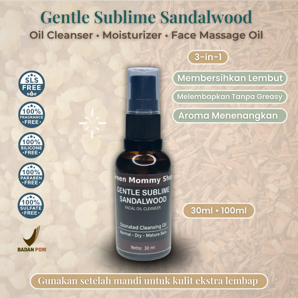 Gentle Sublime Sandalwood – Natural Face Oil Cleanser | Moisturizer, Massage Oil 30ml