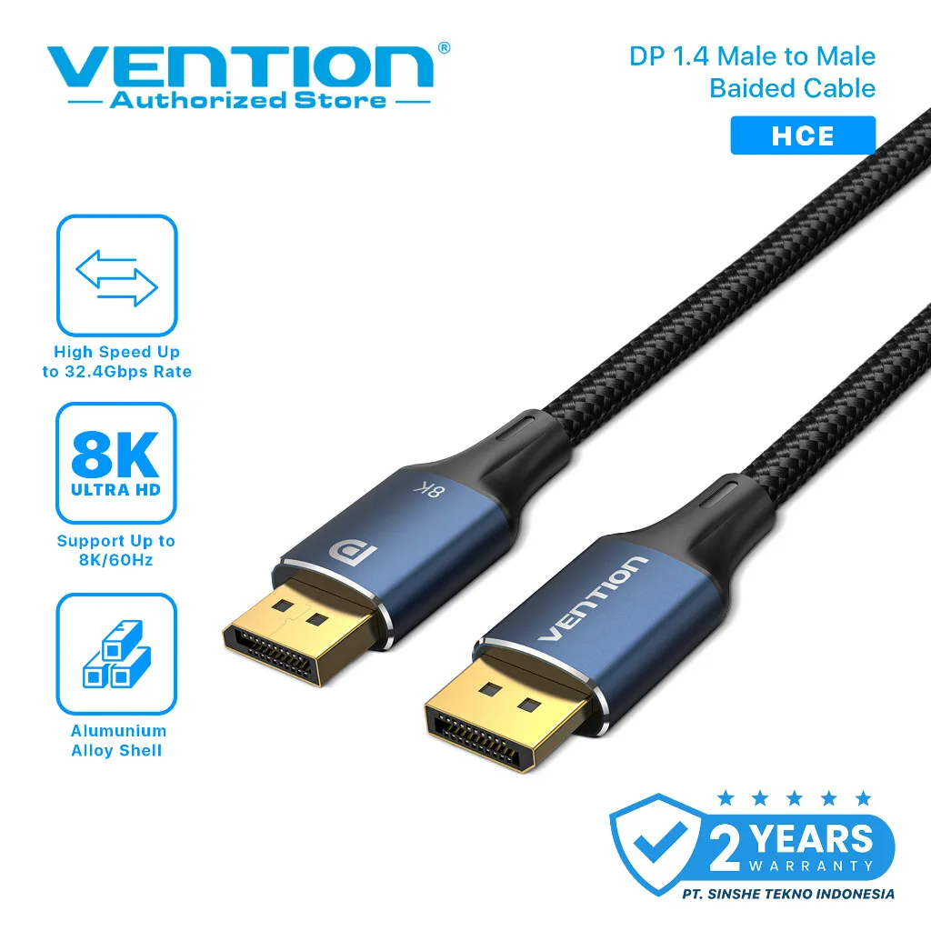 VENTION Kabel DP Display Port Male To Male High Refresh Rate 8K 4k 1080p 144hz 165Hz