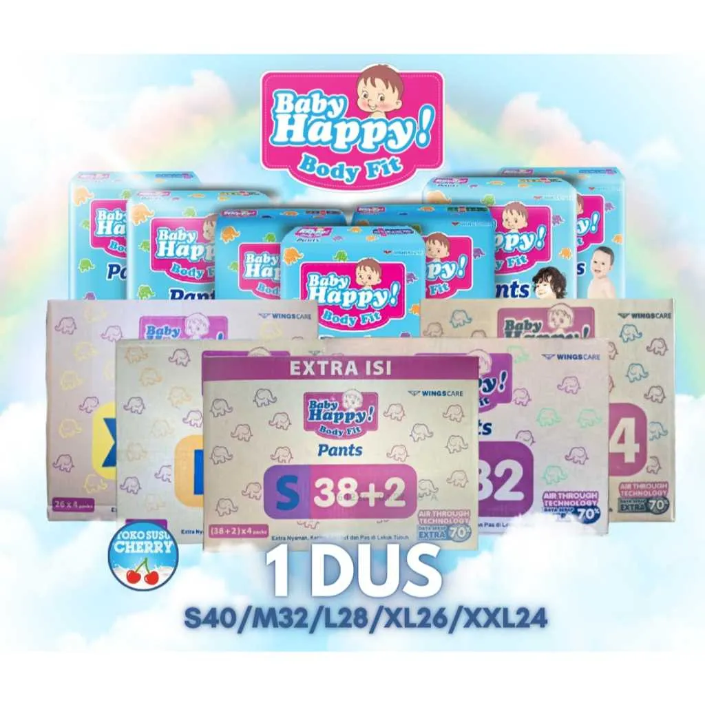 BABY HAPPY PANTS L28 / M32 /XL26 / XXL24 [1 DUS]