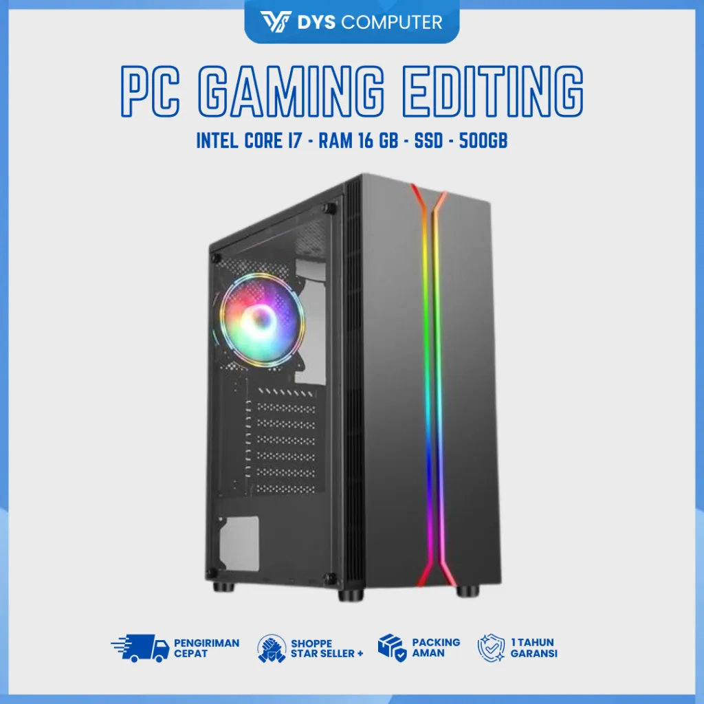 CPU Gaming Editing Core i7 Ram 16GB SSD/ HDD 500GB Murah Bergaransi