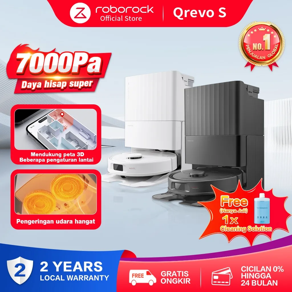 Roborock QrevoS & Qrevo Edge & QR 798  Robot Vacuum Cleaner Sapu Pel Vakum Penyedot Debu | Garansi Lokal 2 Tahun