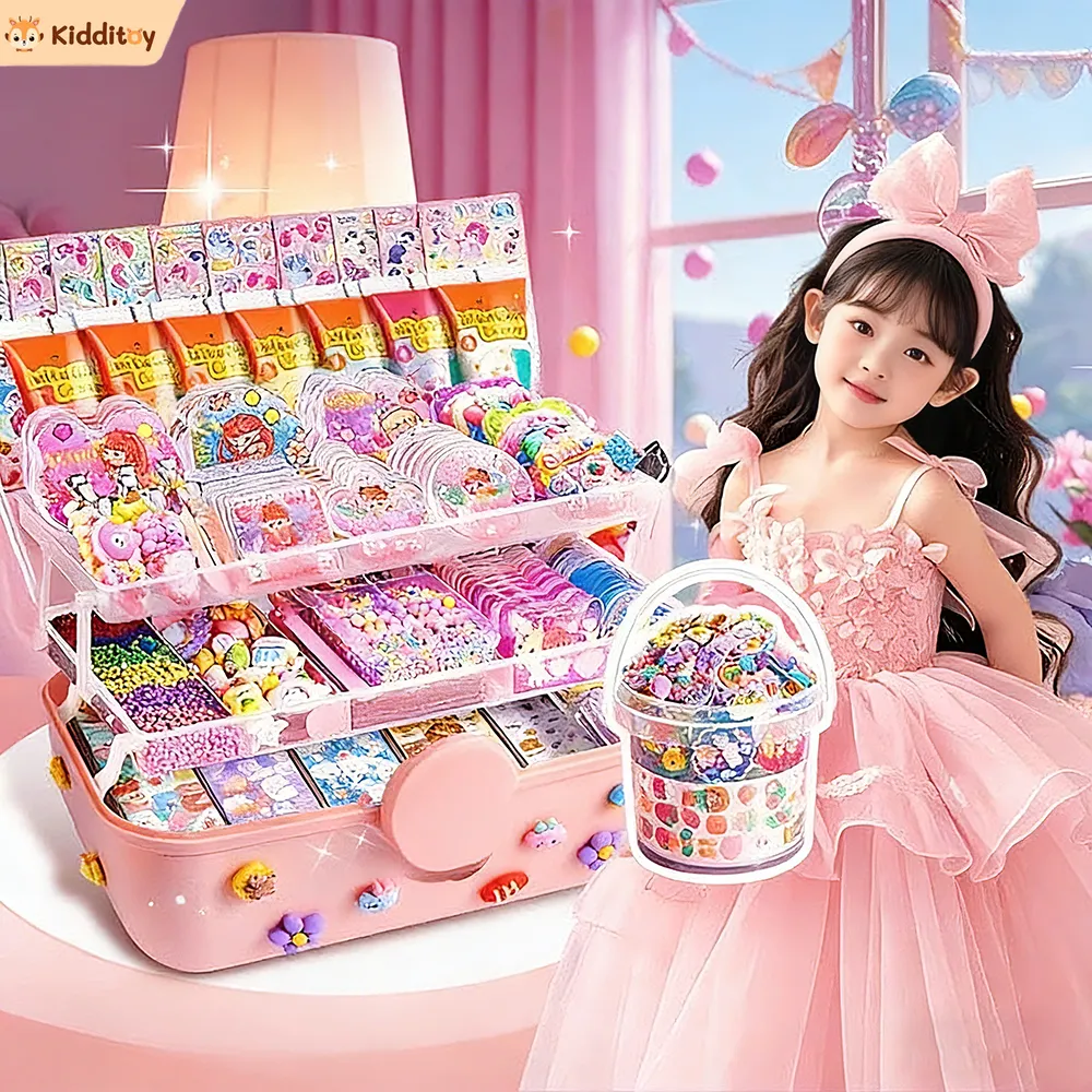 kidditoy 1398 PCS Pink DIY Gantungan Kunci Deco Cream Guka Set Stiker Murah Gooka Keychain Goka Set