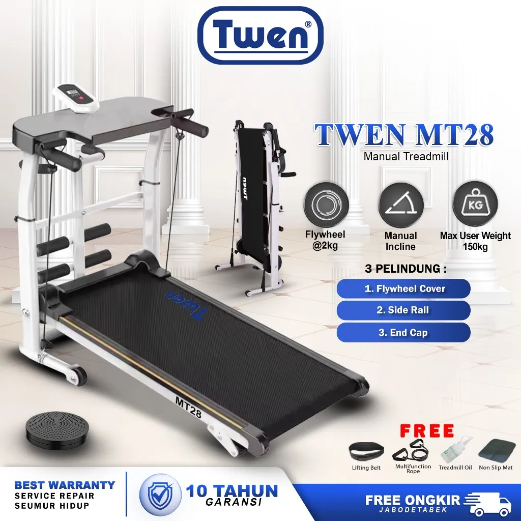 TWEN MT21 MT28 MT31 MT38 Treadmill Tanpa Listrik Treadmill Manual Treadmill Multifungsi Treadmill Lipat Alat Olahraga