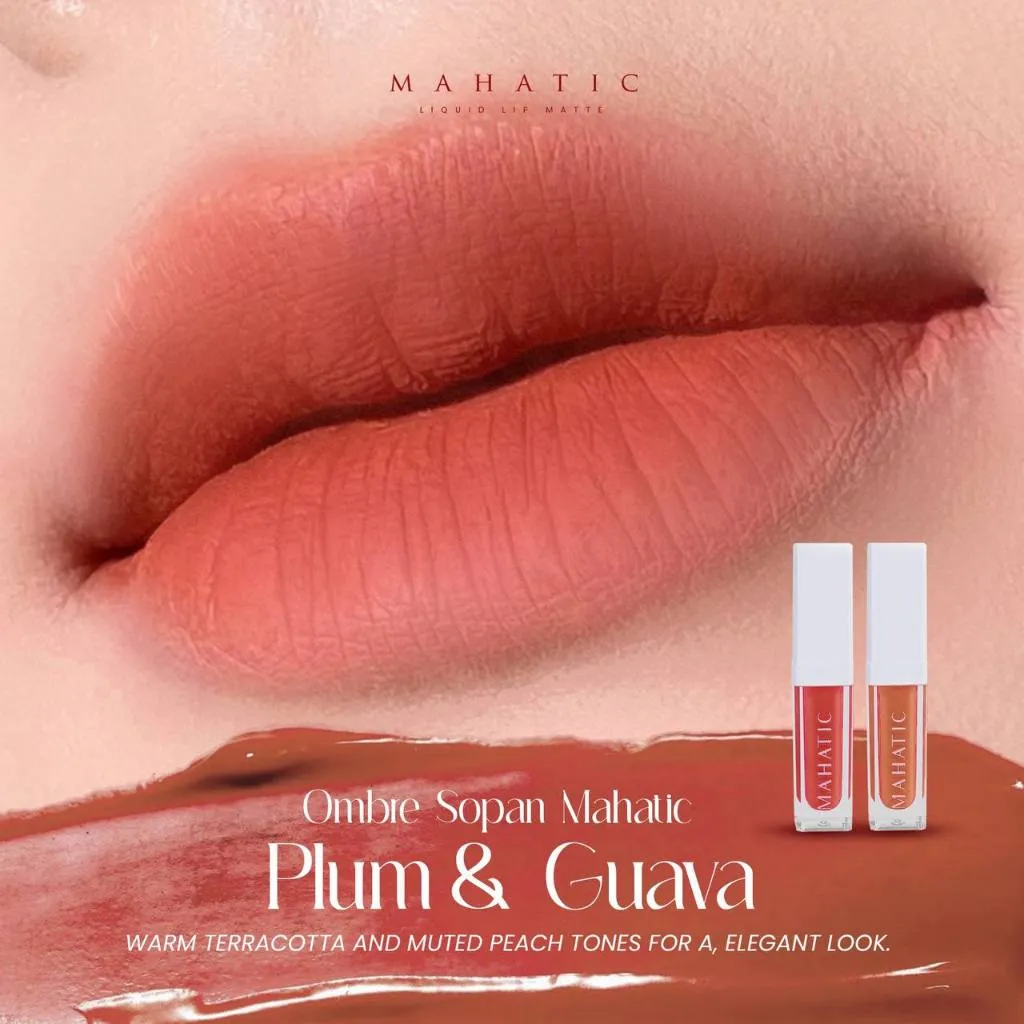 MAHATIC Lipmatte Ombre Plum 05 & Guava 02 by Oki Setiana Dewi