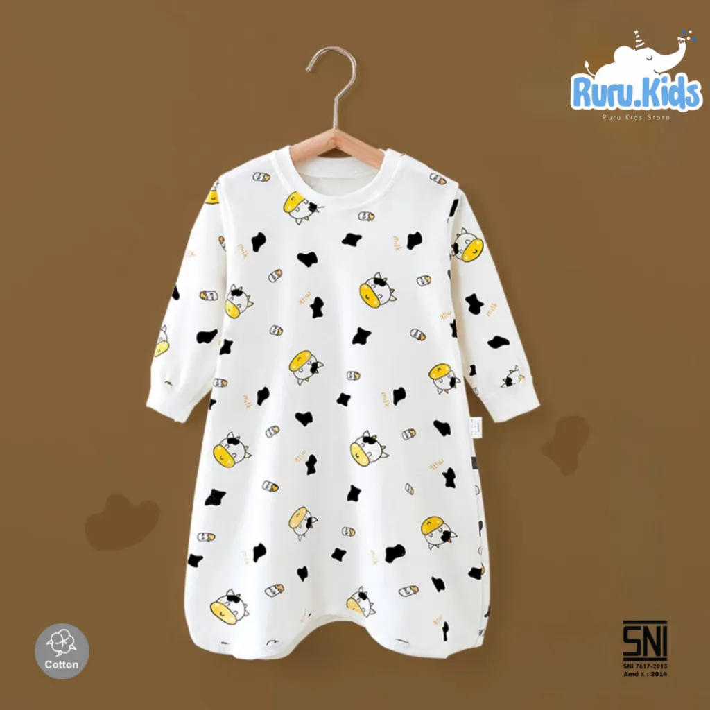 Baju Anak Perempuan/Dress Anak Perempuan /Baju Anak Daster anak Lengan Panjang Laki-laki Perempuan | Piyama Bayi Bahan Cotton