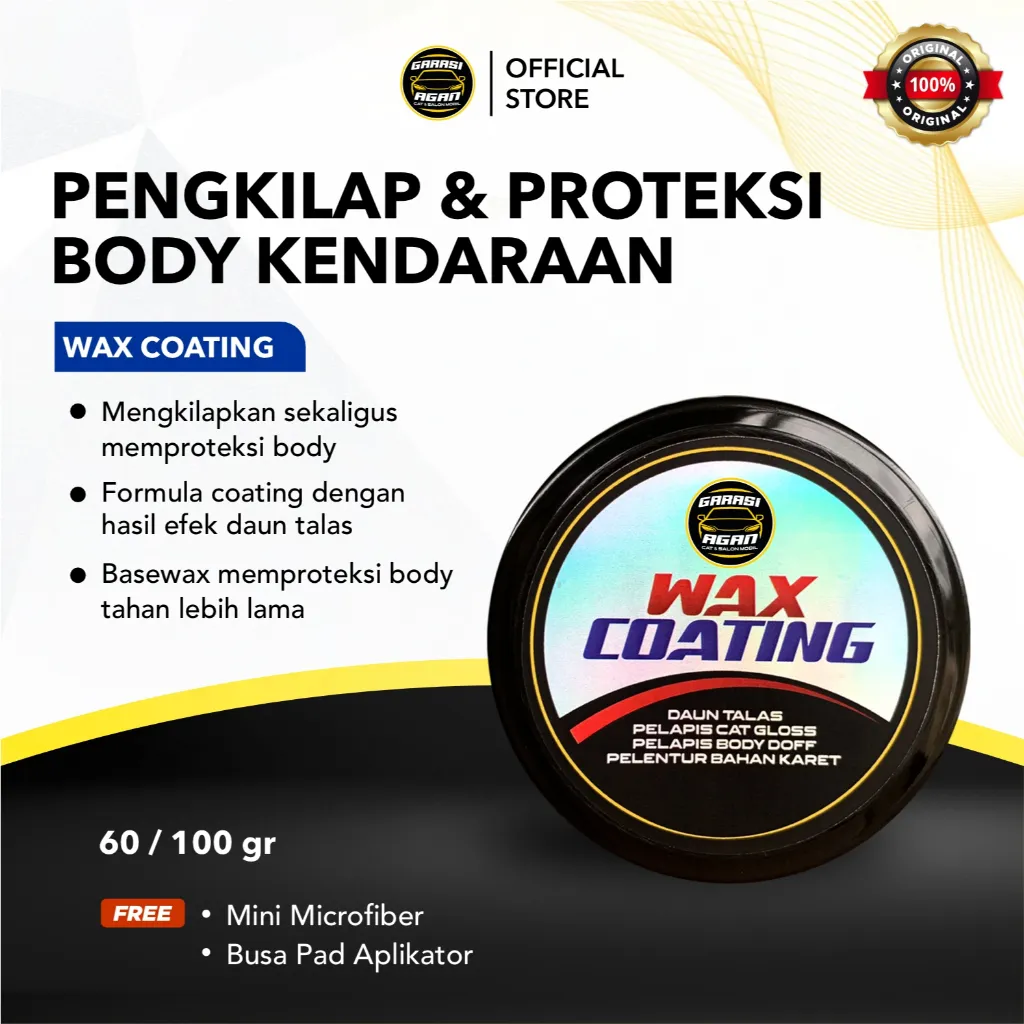GARASI AGAN Wax Coating Pengkilap & Pelindung Body Mobil Motor Coating Gloss Doff Skincare Kendaraan
