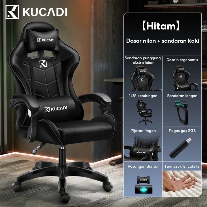 KUCADI [Pengiriman dari Surabaya]  Kursi Gaming/ Gaming Chair / Kursi Gamers / Kursi Gamer / Kursui Putar / Kursi Game / Kursi Hidrolik / Kursi Santai [Garansi 5 Tahun ]