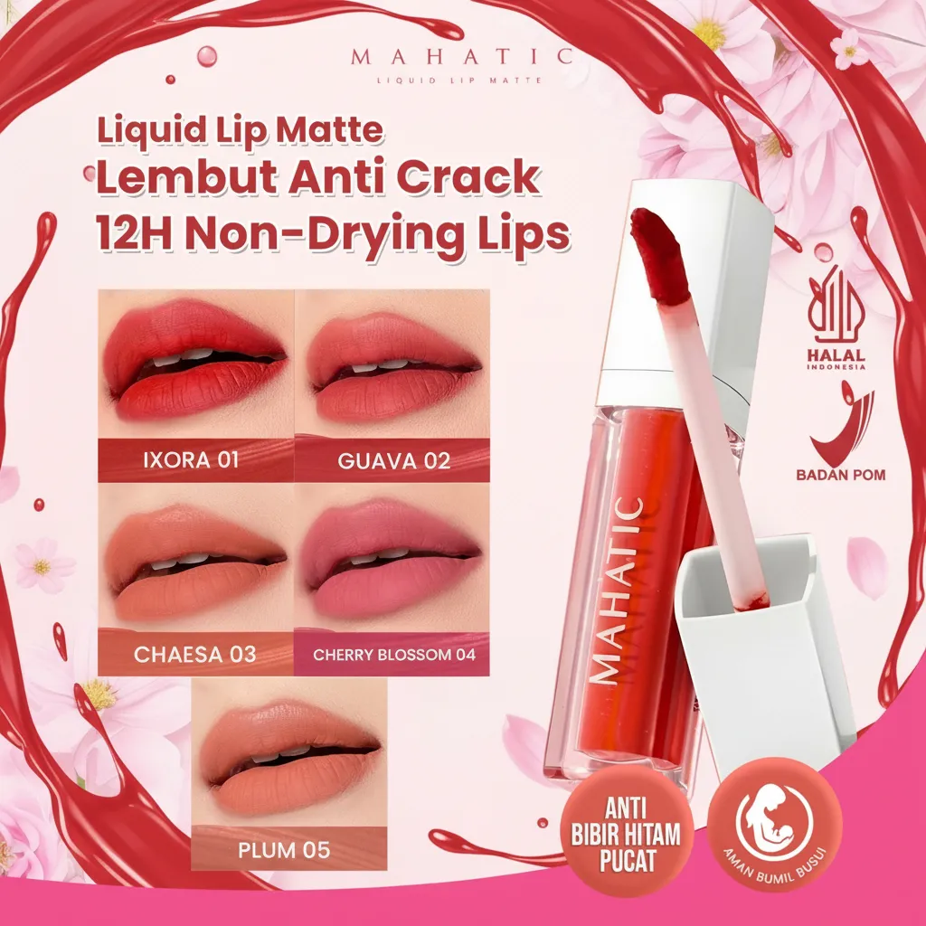 MAHATIC Lip Matte (Nude Ombre Lip Cream, Transferproof, Aman untuk Bumil Busui by Oki Setiana Dewi