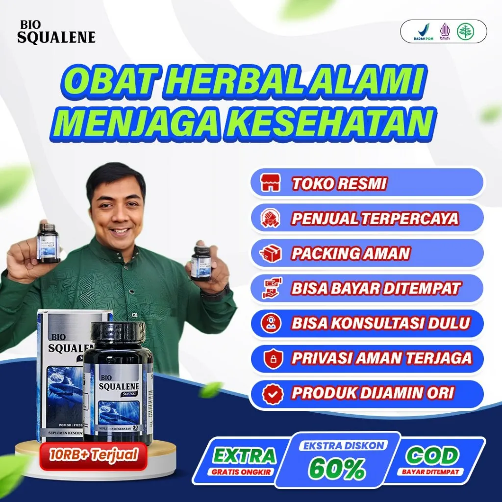 Bio Squalene Softgel Ori ( Bergaransi Resmi ) Kaya Akan Vitamin A, D, E, DHA, EPA & OMEGA 3, 6, 9