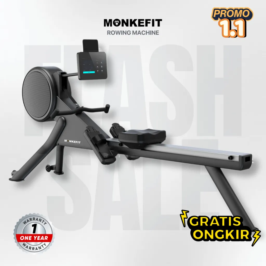 Monkefit Rowing Machine Alat Fitness