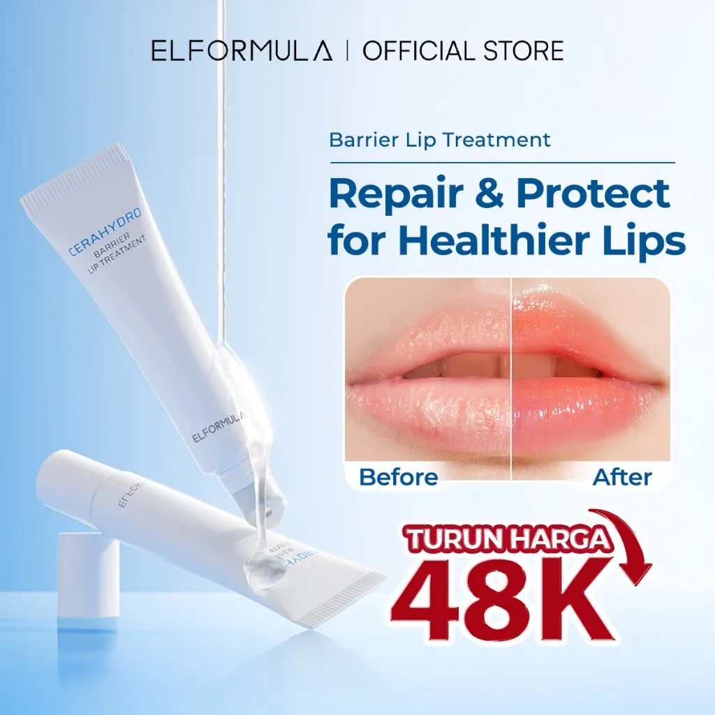 ELFORMULA Cerahydro Barrier Lip Treatment - Lipbalm Lip Serum Lip Rescue Lip Care Lip Oil Pelembab Mencerahkan Bibir dengan Ceramide Hyaluronic Acid & Peptides Bibir Hitam Menjadi Pink Sehat Glossy Plump