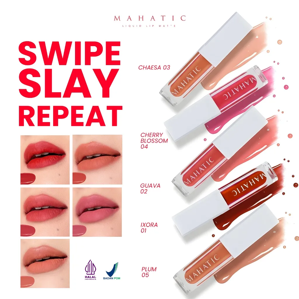 MAHATIC Lip Cream Matte Nude Lipstick Anti Hitam & Kering Transferproof Halal By Oki Setiana Dewi
