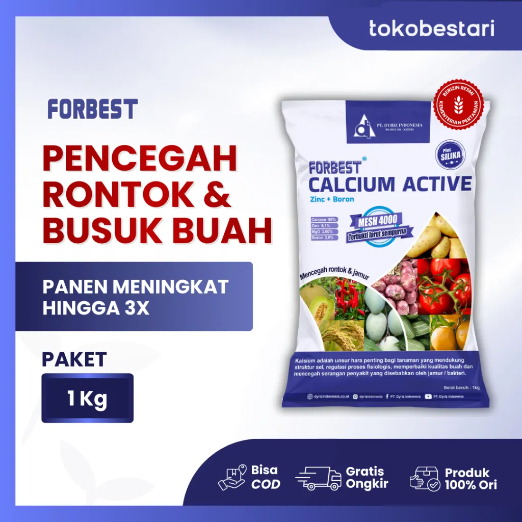 Forbest Calcium Active/Pupuk Kalsium Tinggi 1kg - Mencegah Rontok Buah,Busuk Buah