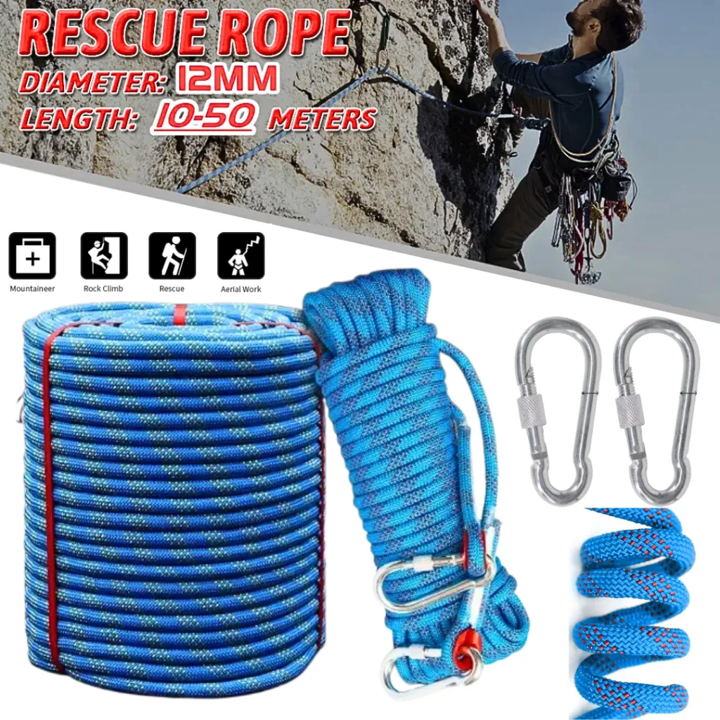 TaffSPORT Tali Paracord 50 Meter 12mm Panjat Tebing Super Kuat Climbing Rope Outdoor