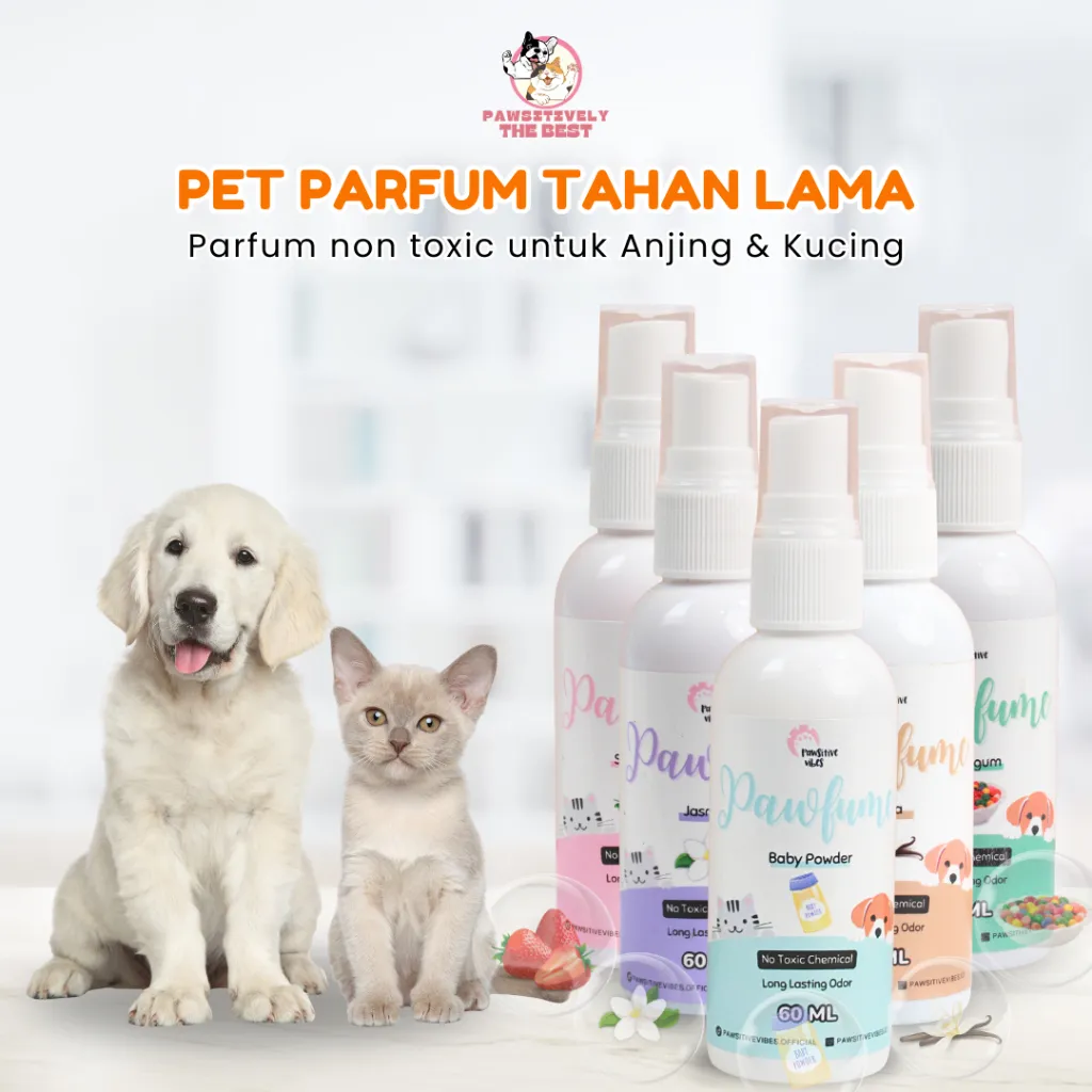 Parfume Hewan Kucing Anjing Hamster Kelinci Non Alkohol - Wangi Tahan Lama - No Toxic Chemical - Long Lasting Fragrance Spray - Pewangi Bulu Hewan
