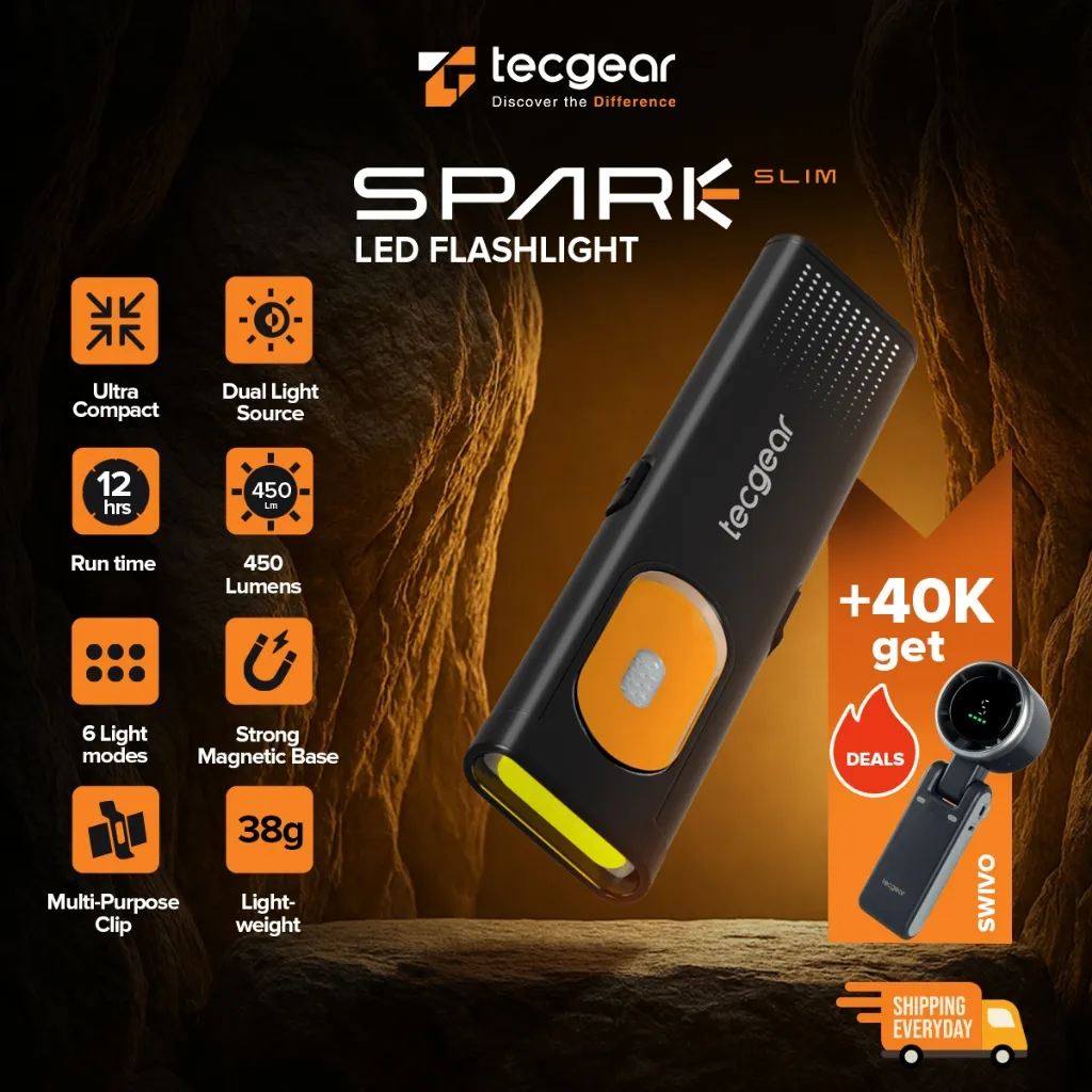Tecgear Spark Slim -Portable and Affordable -Tecgear LED Flashlight