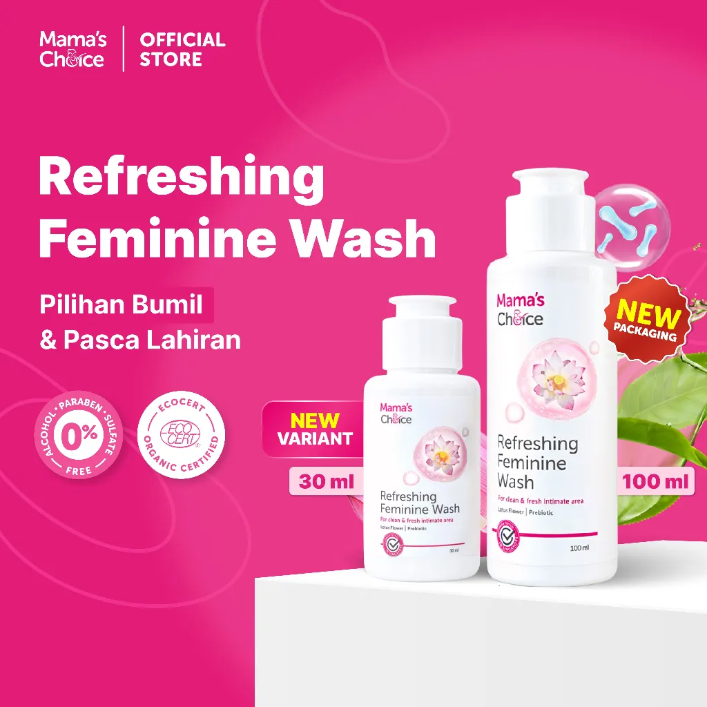 Pembersih Kewanitaan - Refreshing Feminine Wash Mama's Choice (Feminine Hygiene Intimate Wash, aman untuk ibu hamil dan menyusui, terdaftar BPOM)