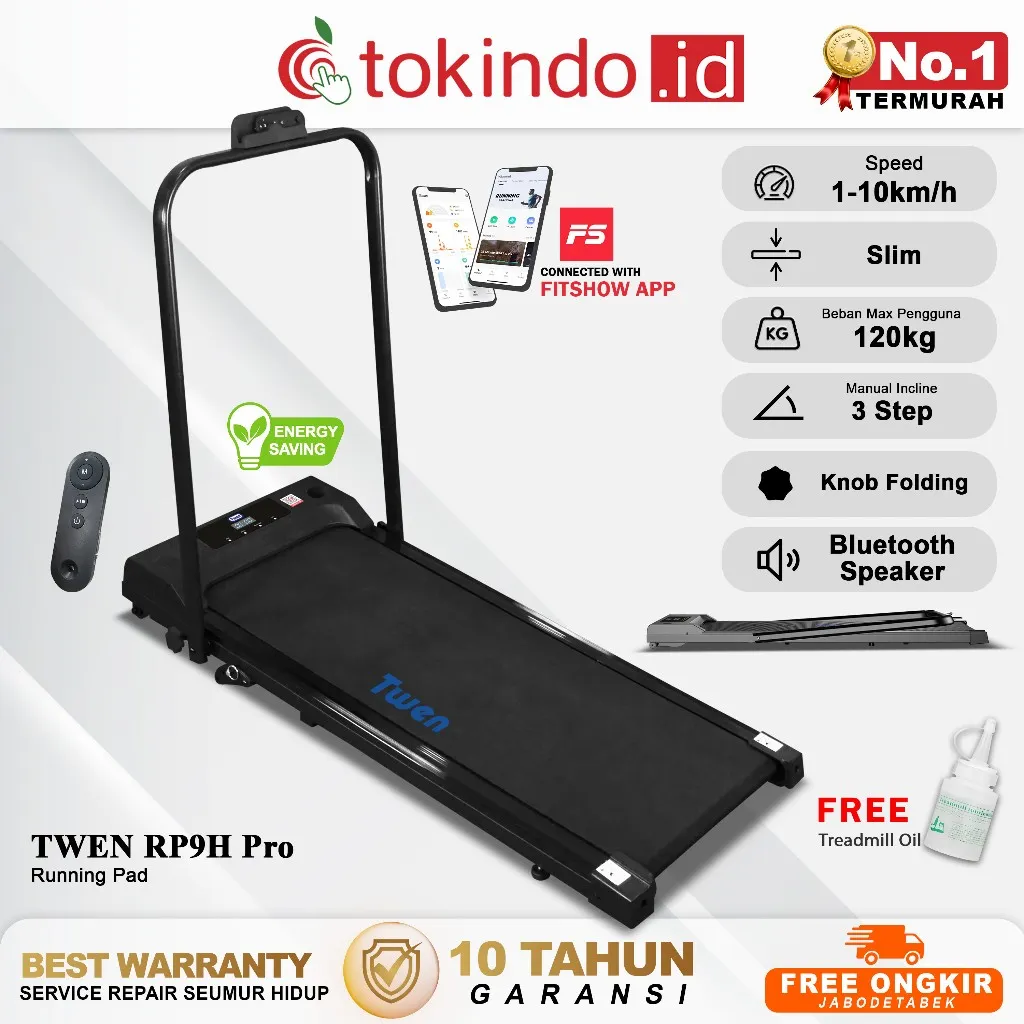 TWEN RP7s RP7sH ISmart Plus RP8H+ RP8H Pro RP9H Pro Treadmill Listrik Treadmill Portable Walking Pad Running Pad Treadmill Lipat Alat Olahraga
