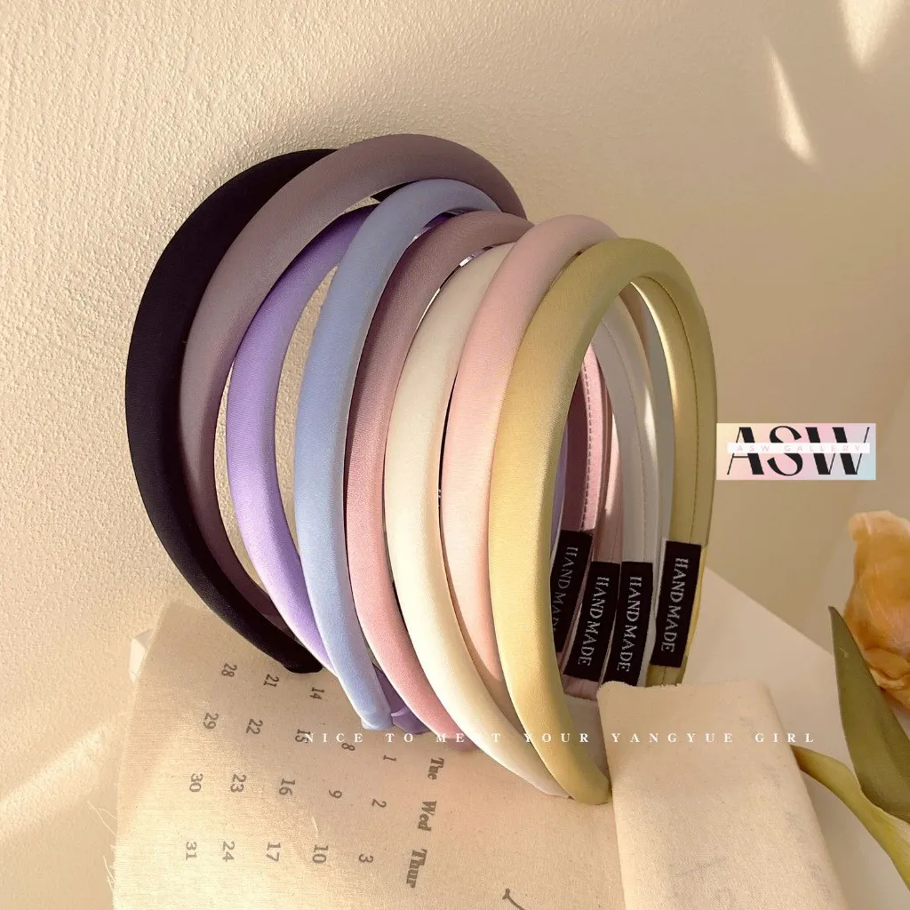 Bando Kain Busa Wanita Korea Headband Polos Bandana Empuk Warna Pastel ASW BDO09