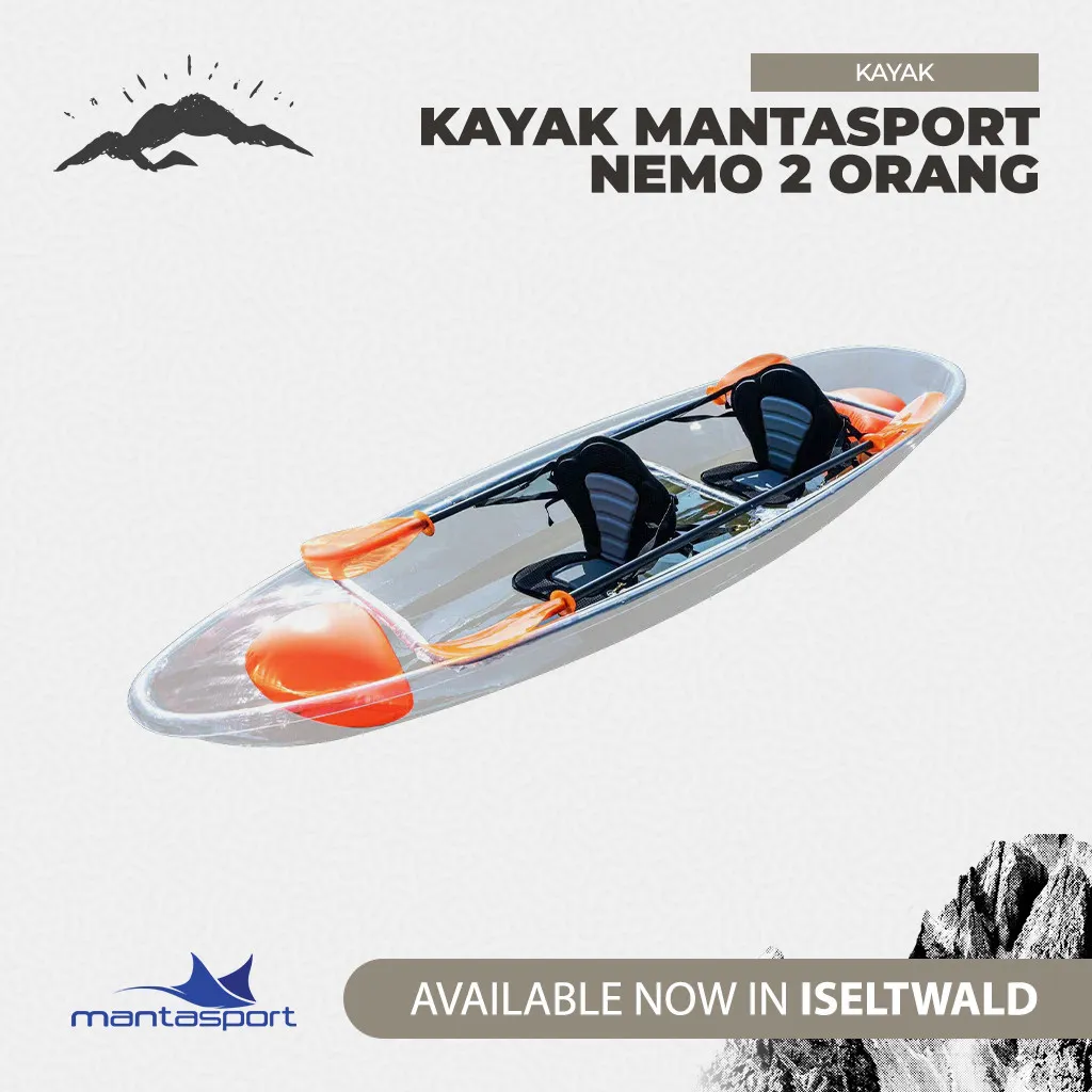 Kayak Mantasport Nemo Transparan 2 Orang Perahu Air Transparent Wisata Free Dayung