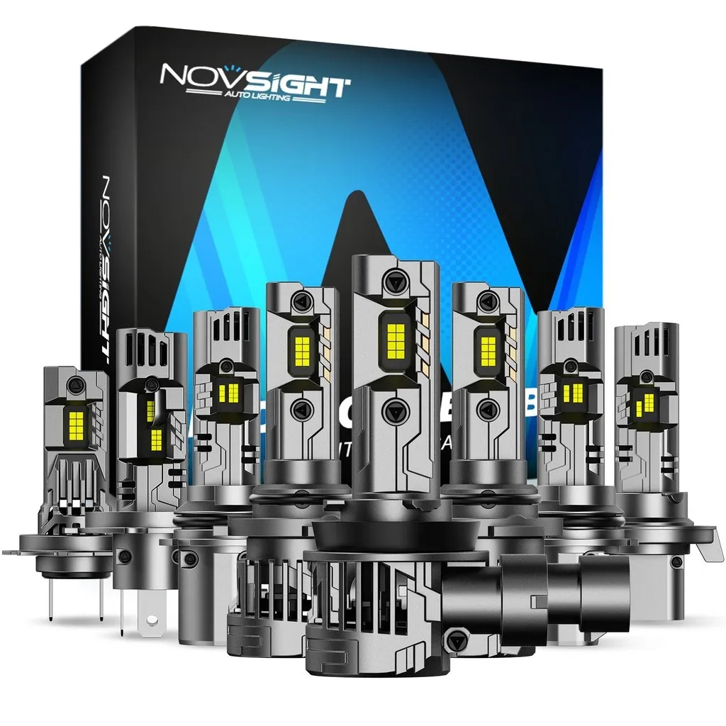 Novsight 1 Pair N99 H4 H7 H11 9005 HB3 9006 HB4 100W /pair 24000LM sinar rendah cahaya tinggi LED lampu depan untuk mobil putih Warna 6500k lampu lampu LED