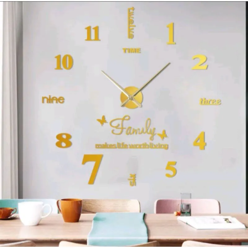 Hiasan Dinding Jam Dinding Jumbo Unik 150cm Hitam Gold jam minimalis jam dinding besar dan jumbo jam dinding tempel tembok pajangan dinding hiasan jam dinding aesthetic dinding ruang tamu jam dinding unik jam dinding murah jam dinding gold