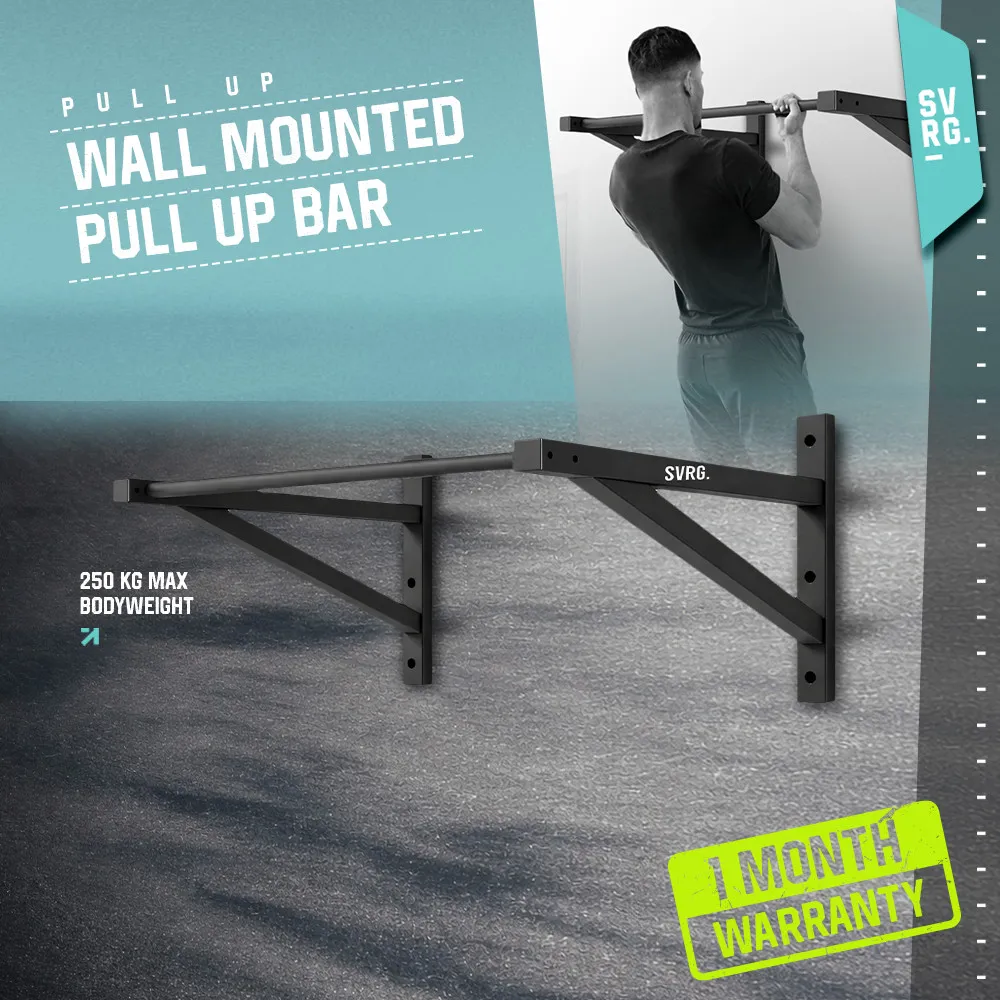 SVRG Wall Mounted Pull Up Bar - Chin Up - Muscle Up - Fitness & Gym