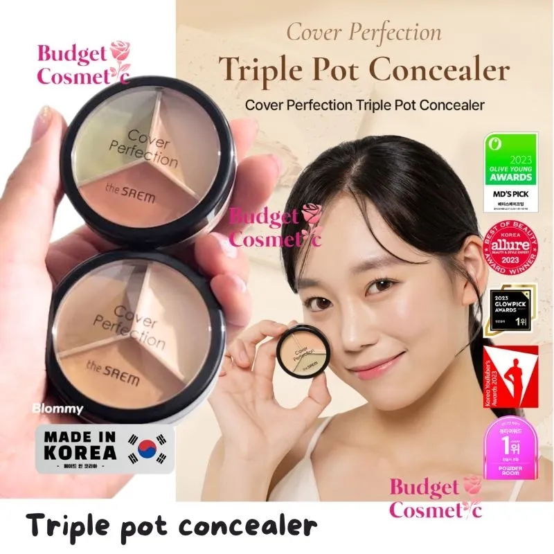 [PASTI ORI] READY concealer KOREA THE SAEM COVER PERFECTION TRIPLE POT