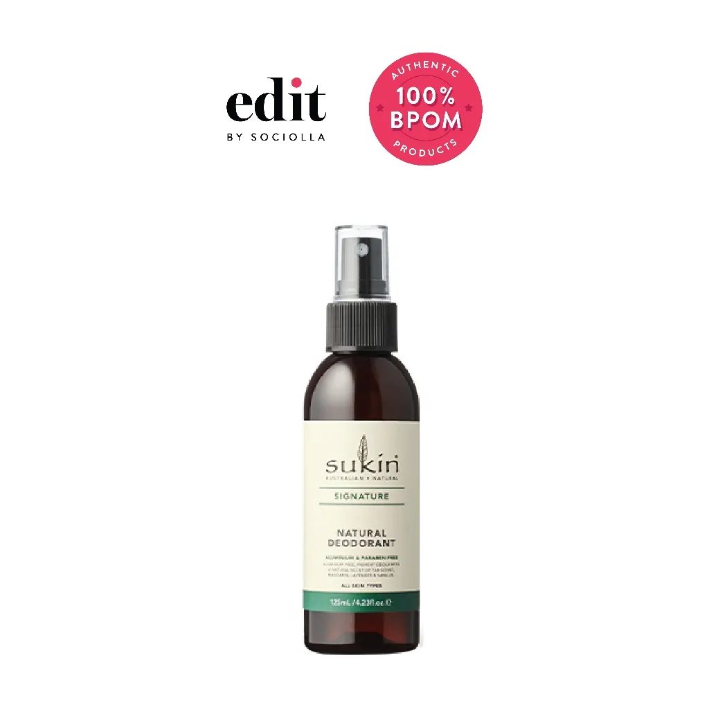 Sukin Signature Natural Deodorant - 125 ml - Deodoran Spray Anti Bakteri Aroma Segar - Body Care