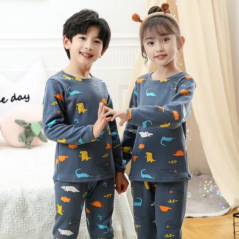 BAJU TIDUR ANAK DINOSAURUS FULL PRINT BIRU