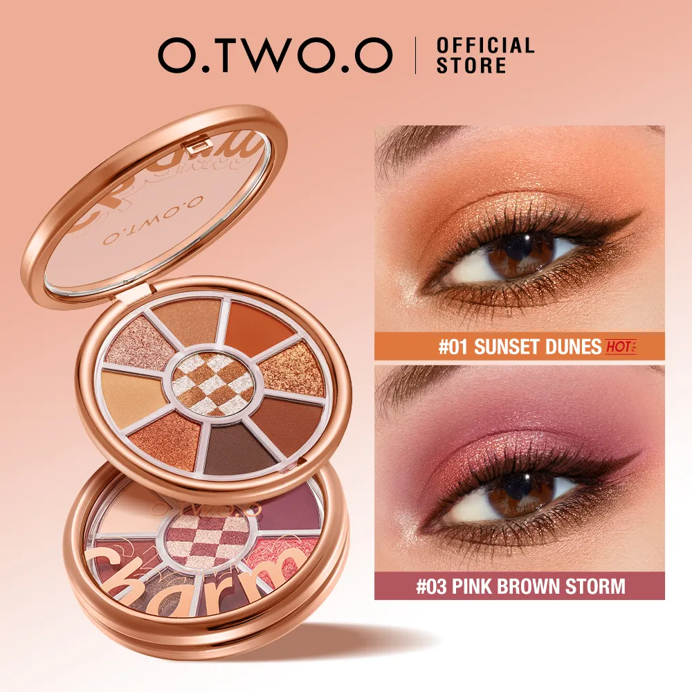 O.TWO.O 9 Warna Eyeshadow Palette High Pigment Waterproof Long-Lasting Eyeshadow