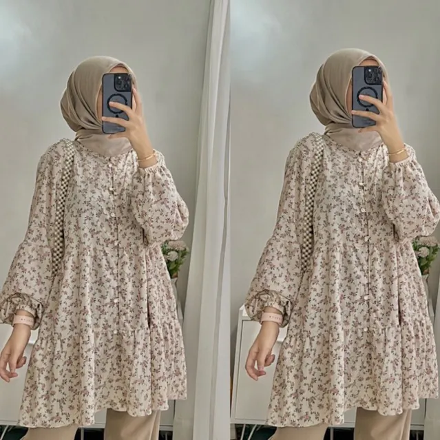JISOO BLOUSE ||Atasan Korean Blouse Vintage | Blouse Babby Doll Motif Bunga