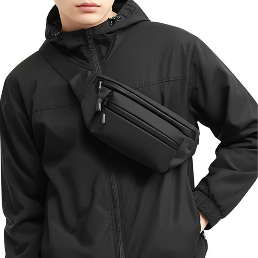ZALU - Waistbag Slingbag Waterproof Tas Pinggang Selempang Ringan Anti Air Pria Polos