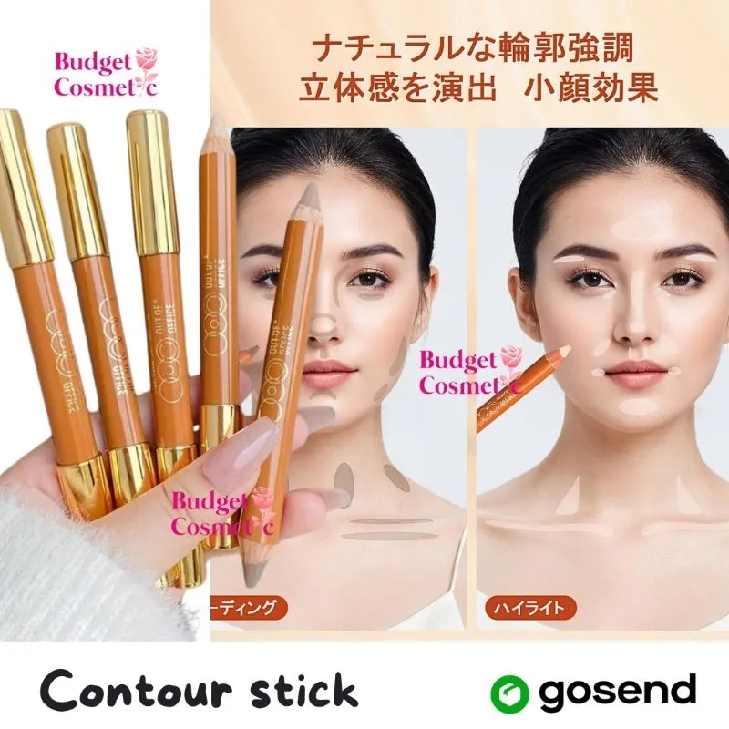 [PASTI ORI] contour NEW VERSION! CN OUT OF OFFICE DOUYIN CONTOUR HIGHLIGHTER DUO PENCIL BRONZER SHADING SCULPTING double ended