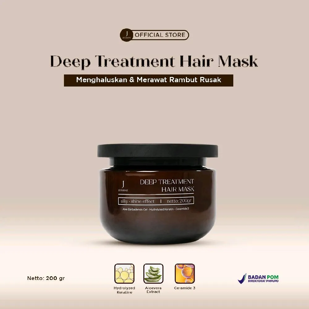 Jevarine Deep Treatment Hair Mask - Perawatan Rambut Agar Tetap Sehat , Lembut & Berkilau