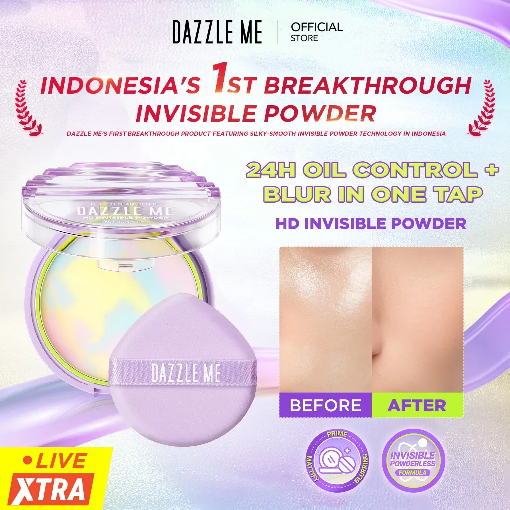 [BPOM] DAZZLE ME Better Than Filter HD Invisible Powder Loose Powder Oil Control Setting Balm Bedak Tabur Tahan Lama Bedak Padat Ringan Menahan Minyak Seharian