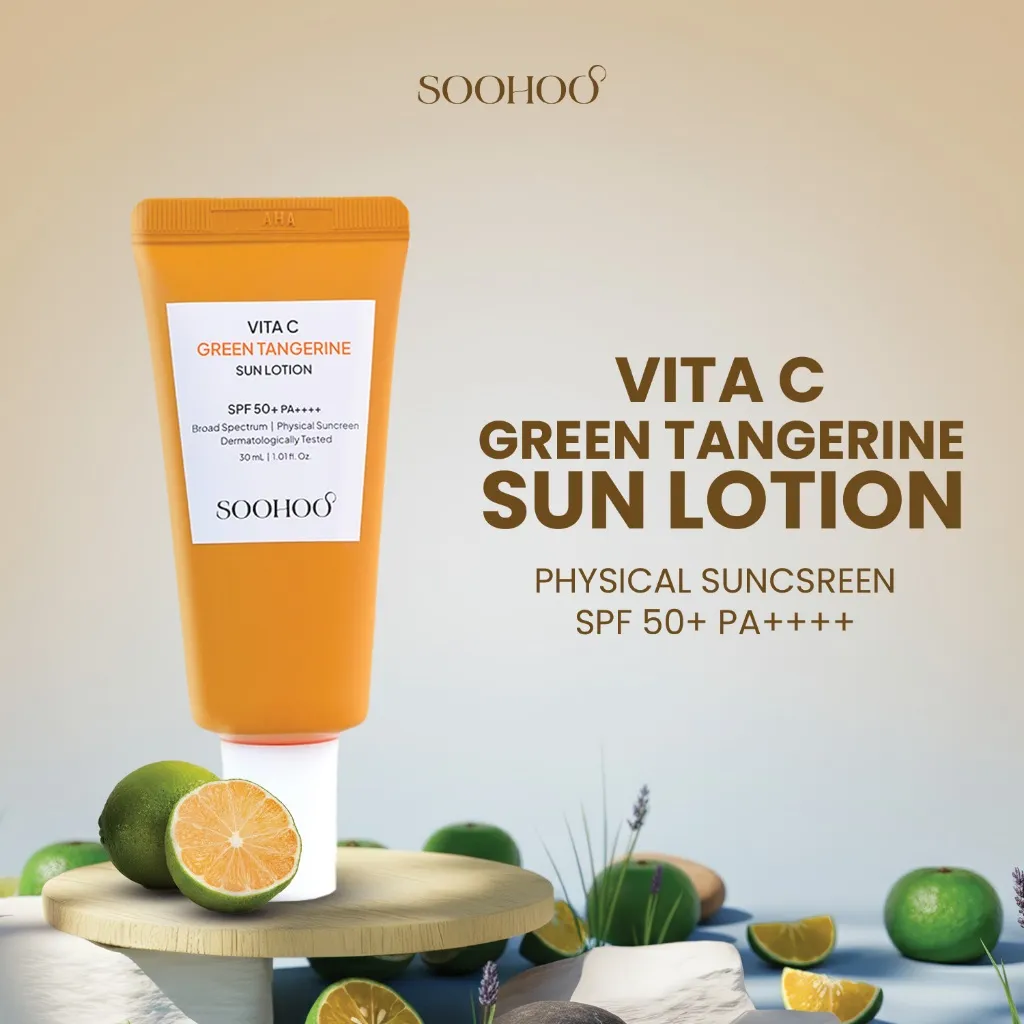 SOOHOO Vita C Green Tangerine Sun Lotion | Physical Sunscreen SPF 50+ PA++++