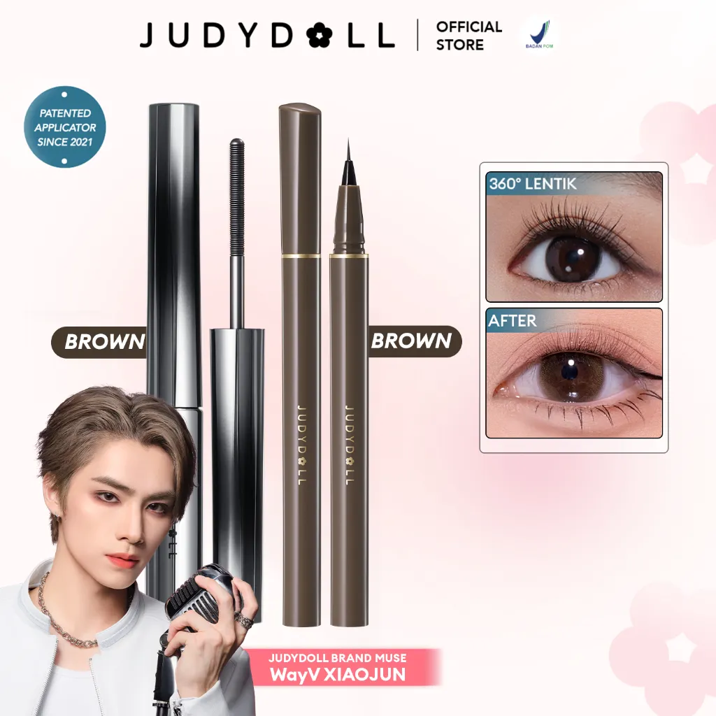 (BUNDLE) Judydoll Natural Eye Makeup Set (Iron Mascara + Slim Liquid Eyeliner)
