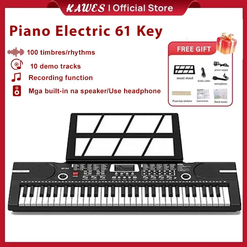 KAWES Papan ketik elektronik Keyboard Electronic Piano Digital Keyboard Piano Portable Piano Original Keyboards Kids Gift Piano Elektronik Papan Ketik