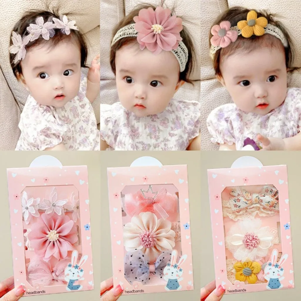 Bandana 3pcs bandana bayi Pita Bandana Set Lucu anak Perempuan Headband kepala Elasyis Untuk Bayi
