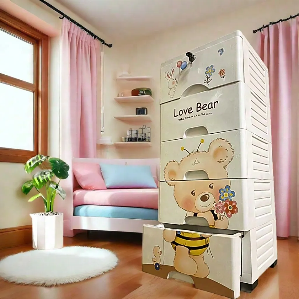Istore Lemari Plastik Anak Dan Baby Lemari Susun 4 Dan 5 Tingkat Penyimpanan Mainan Dan Pakaian Baby