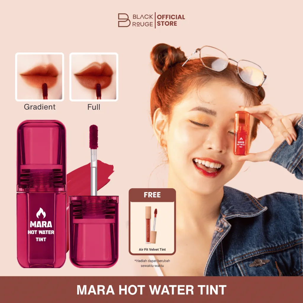 BLACK ROUGE Liptint Korea | Mara Hot Water Tint | 24H Lasting | Super Quick Fit | Non-Smudge