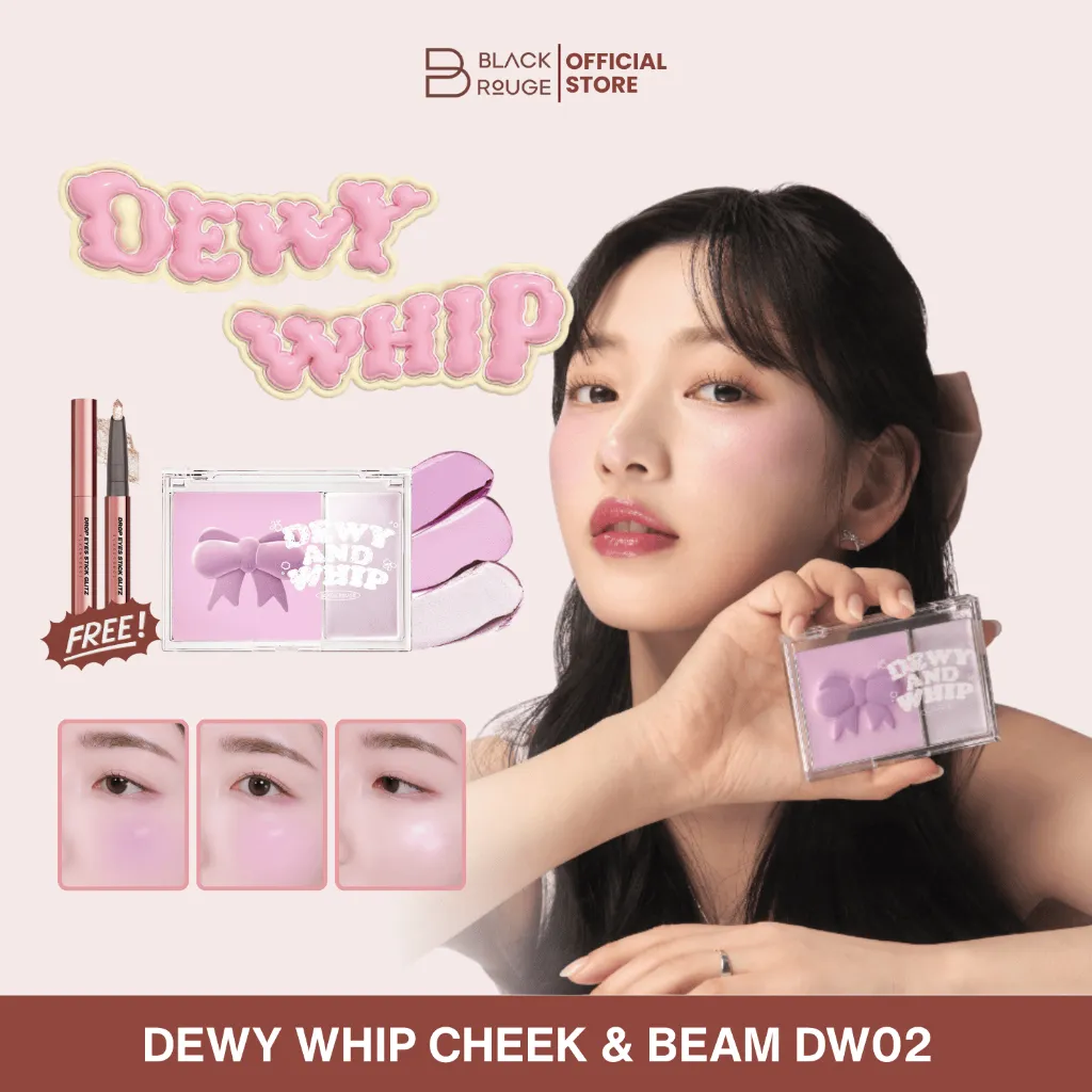 BLACK ROUGE Blusher&Highlighter KOREA | Dewy Whip Cheek & Beam DW02 | Creamy | Velvet | Long Lasting
