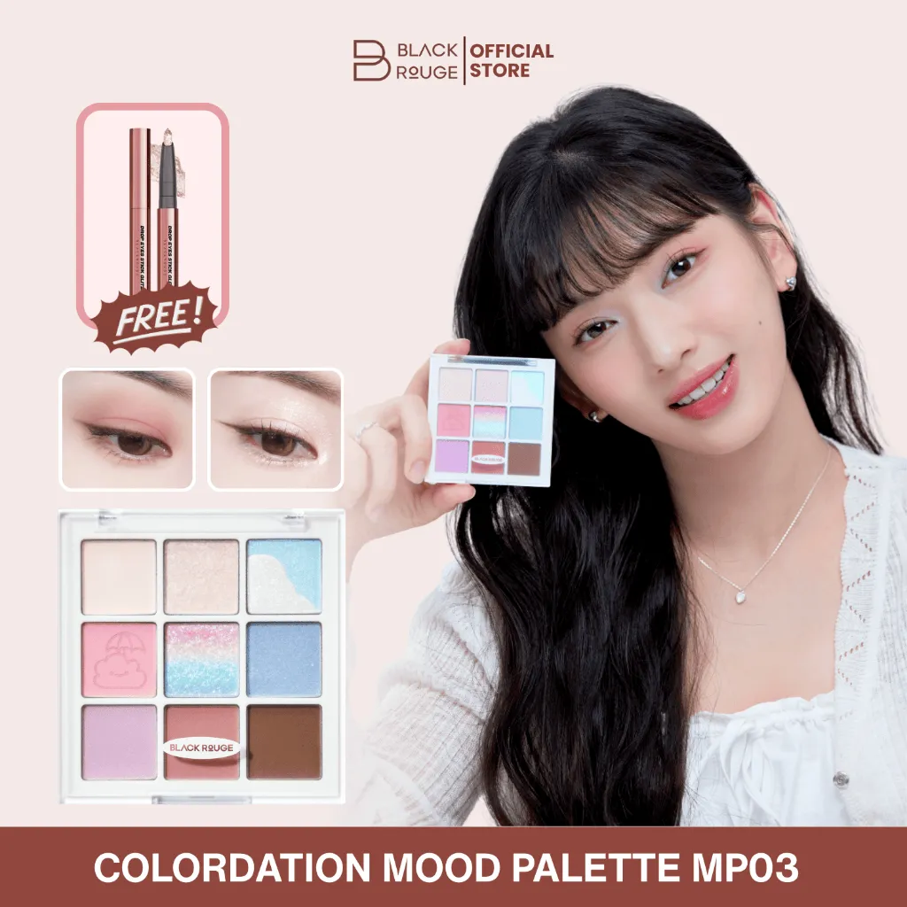 BLACK ROUGE Eye Shadow KOREA | Colordation Mood Palette MP03 After Rain | Cool Tone | Cloud Texture